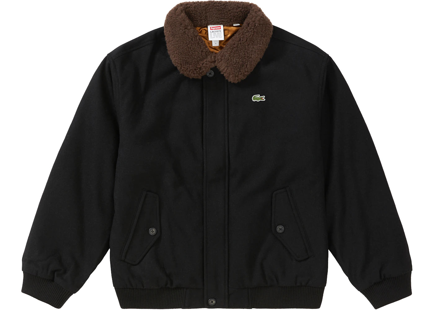 Supreme LACOSTE Wool Bomber Jacket Black