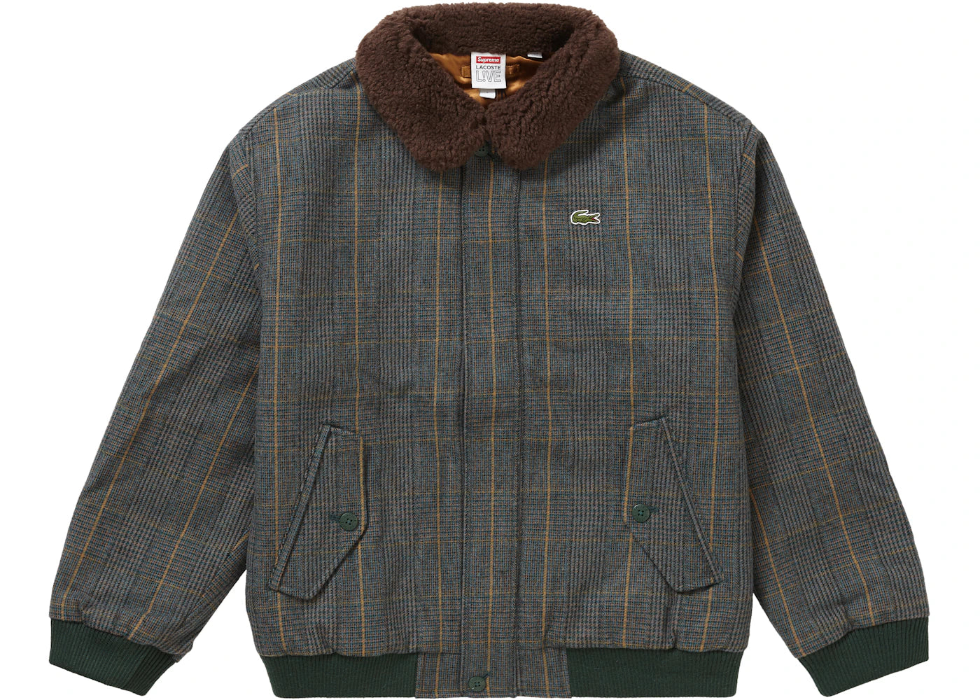 Supreme LACOSTE Wool Bomber Jacket Plaid