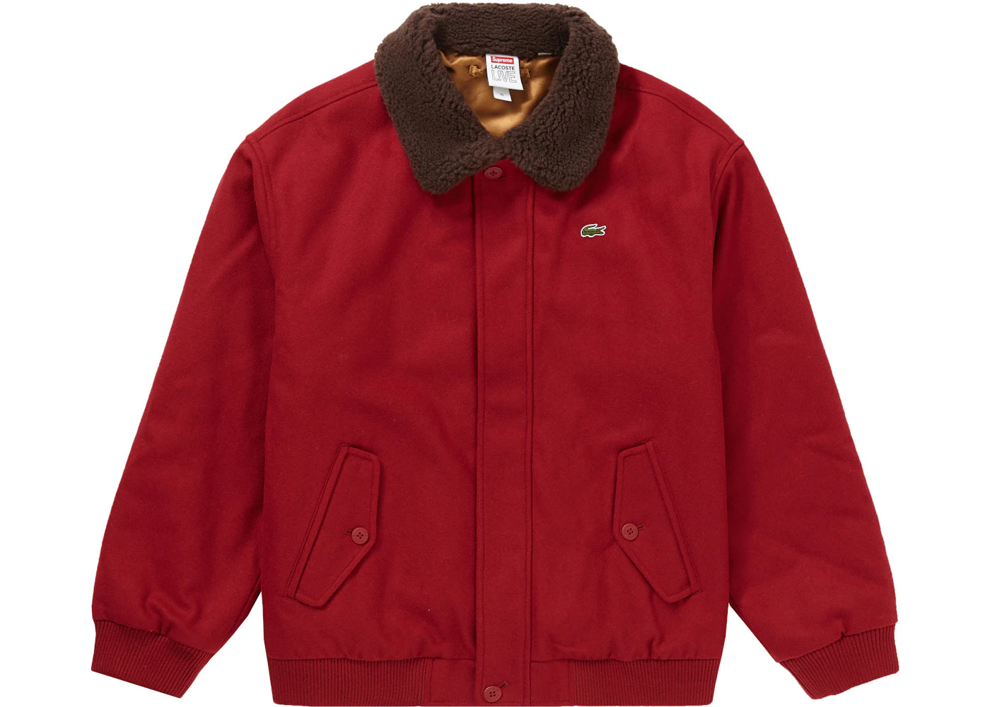 Supreme LACOSTE Wool Bomber Jacket Red