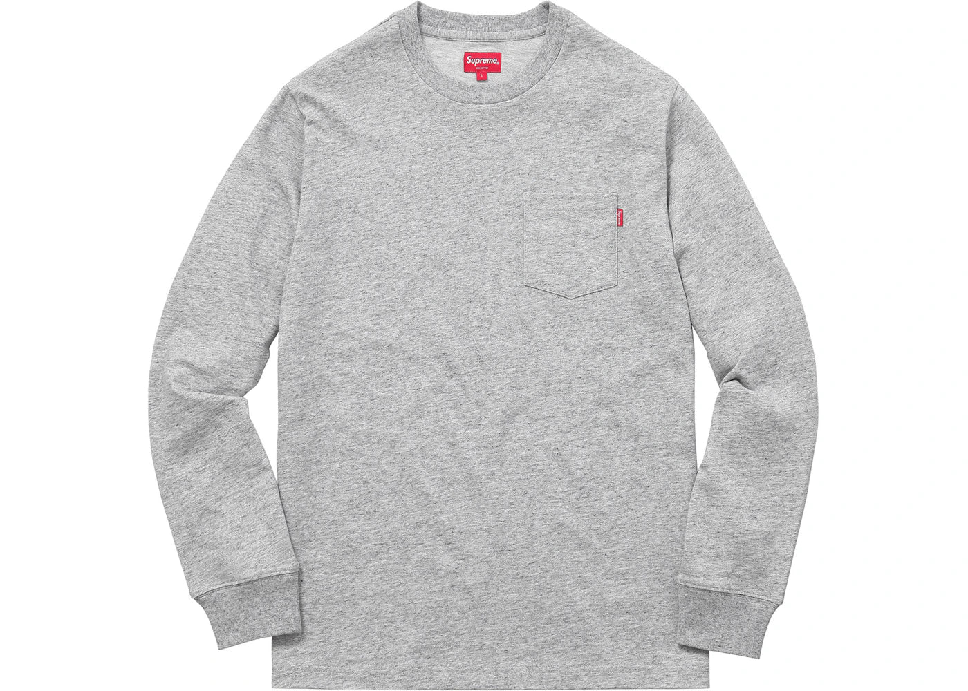 Supreme L/S Pocket Tee Heather Grey
