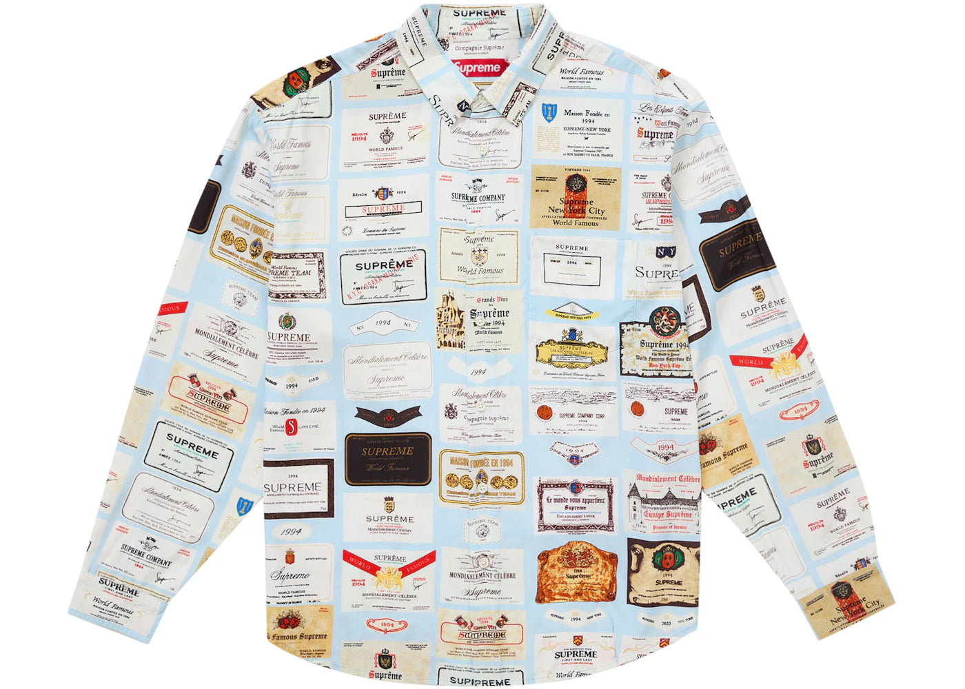 Supreme Label Shirt Light Blue