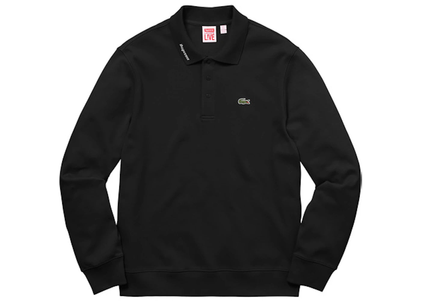 Supreme Lacoste LS Jersey Polo Black