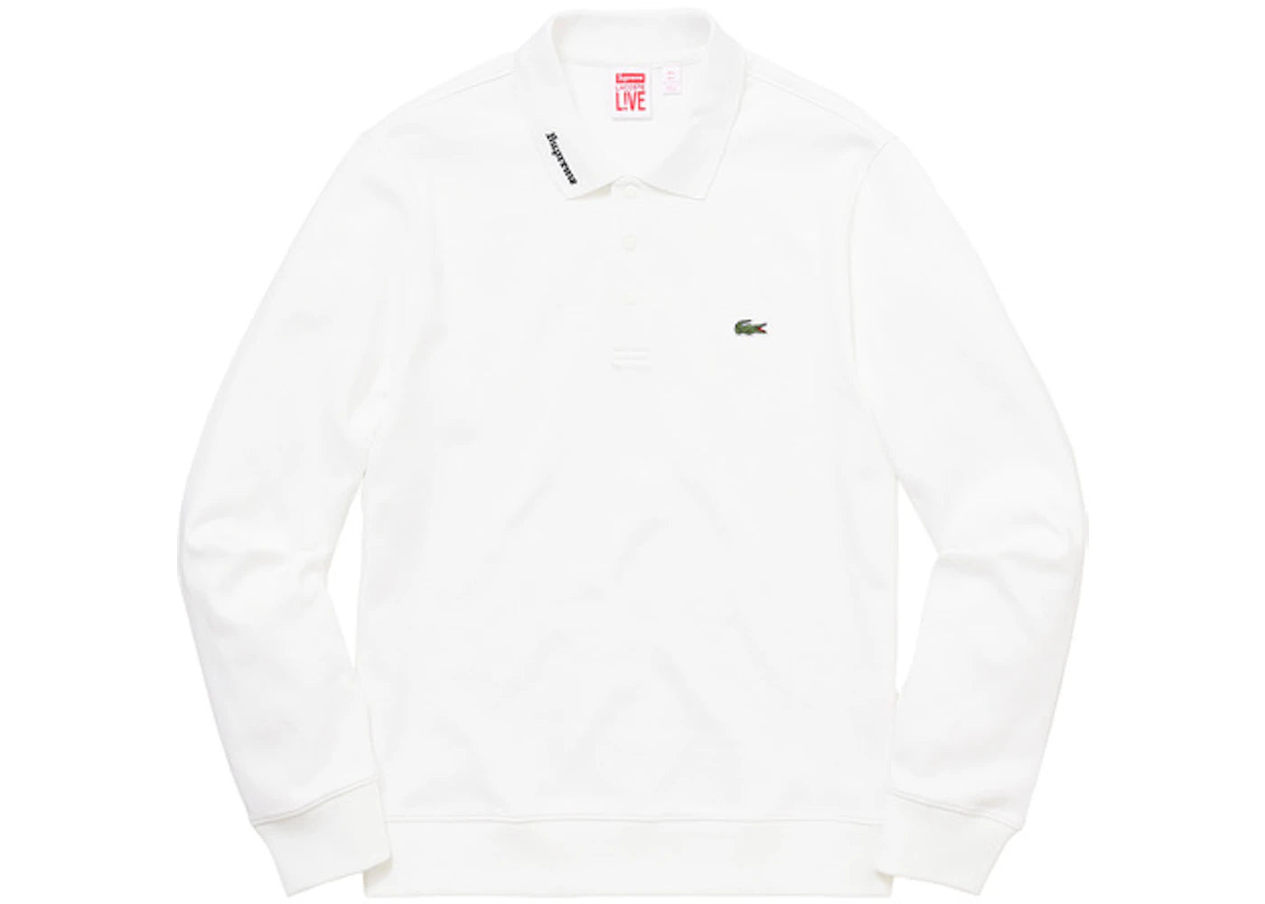 Supreme Lacoste LS Jersey Polo White