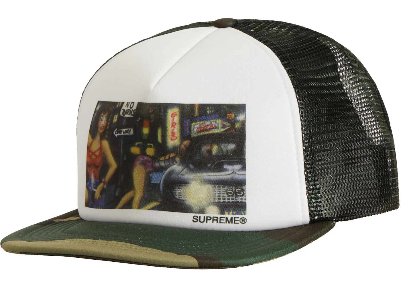 Supreme Lady Pink Mesh Back 5-Panel Woodland Camo