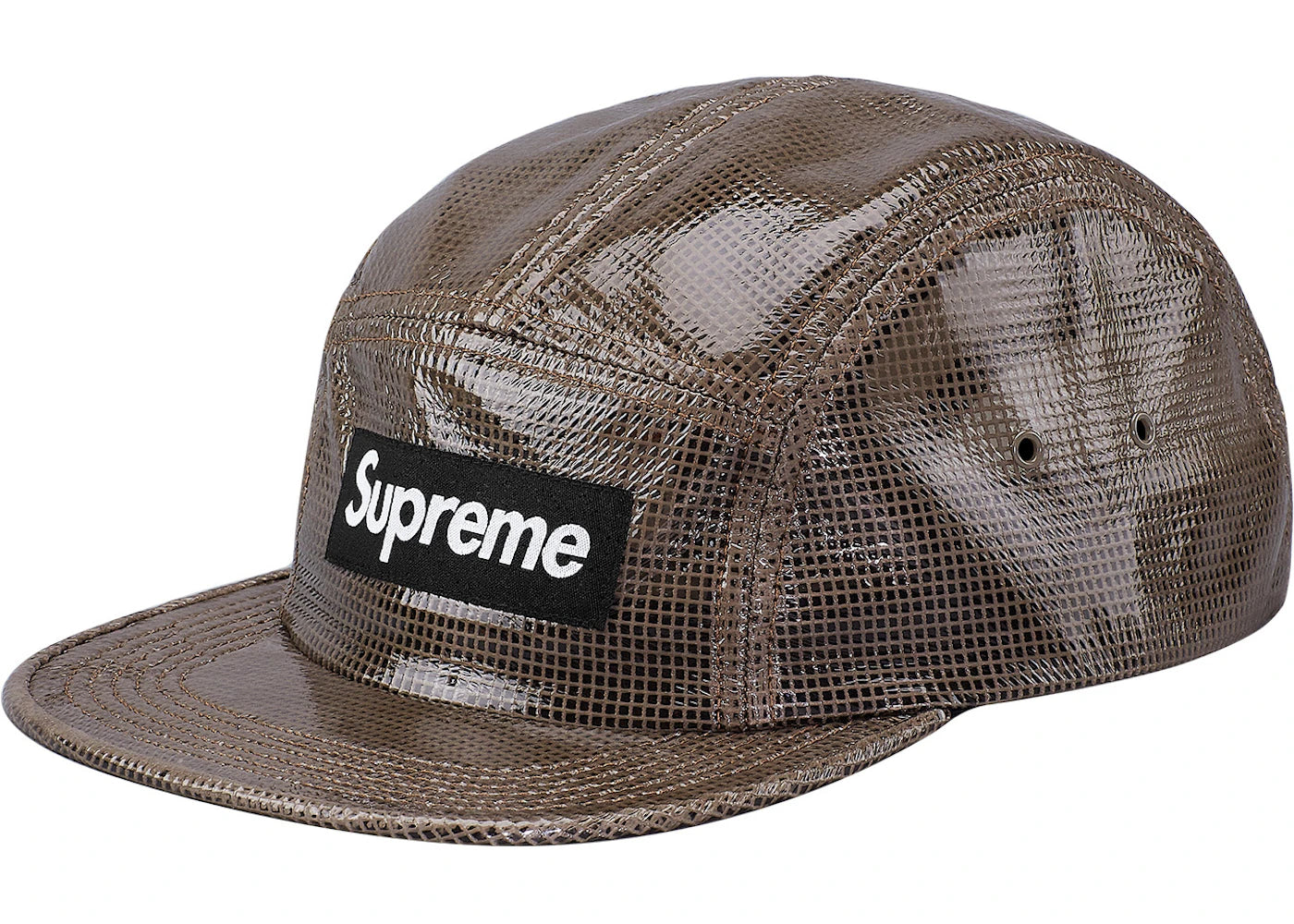 Supreme Laminated Box Weave Camp Cap Black