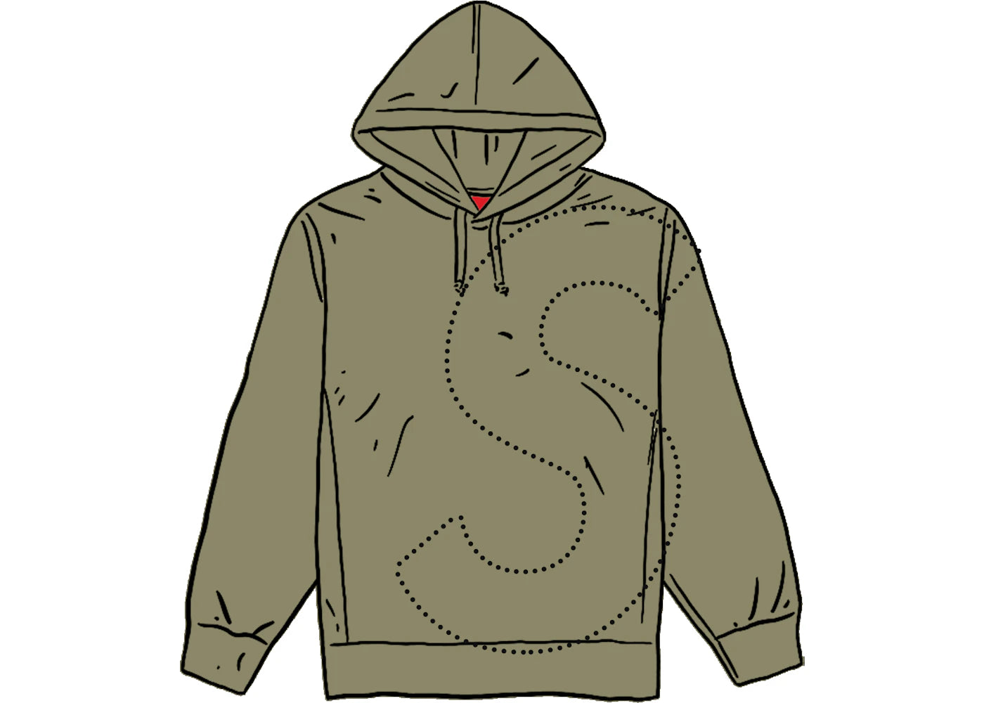 Supreme Laser Cut S Logo Hooded Sweatshirt Light Olive