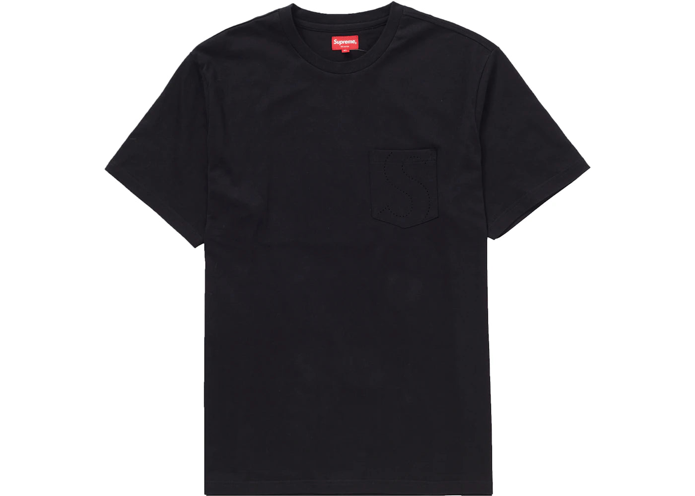 Supreme Laser Cut S Logo Pocket Tee Black