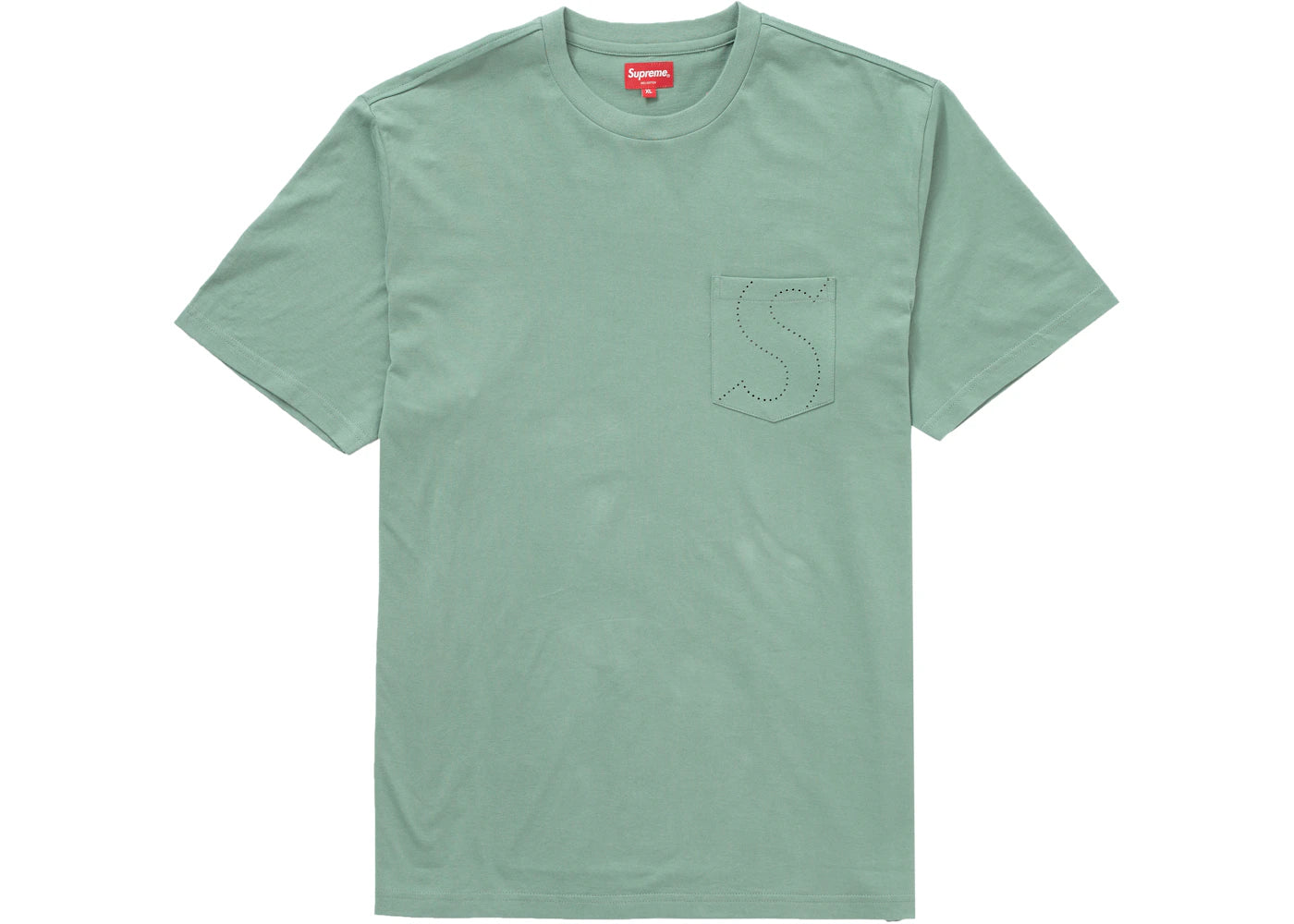 Supreme Laser Cut S Logo Pocket Tee Dusty Teal