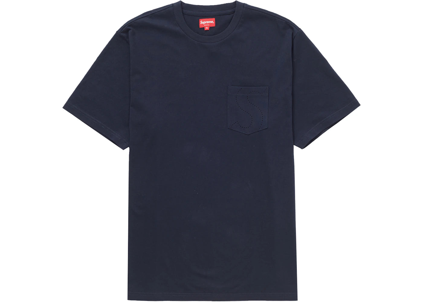 Supreme Laser Cut S Logo Pocket Tee Navy
