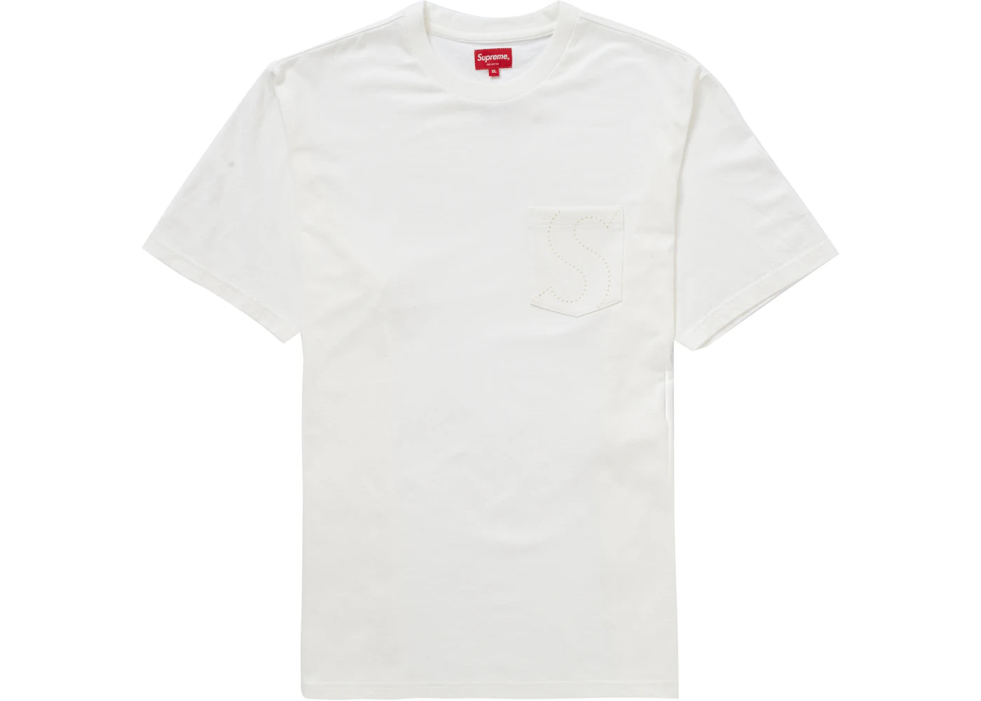 Supreme Laser Cut S Logo Pocket Tee White