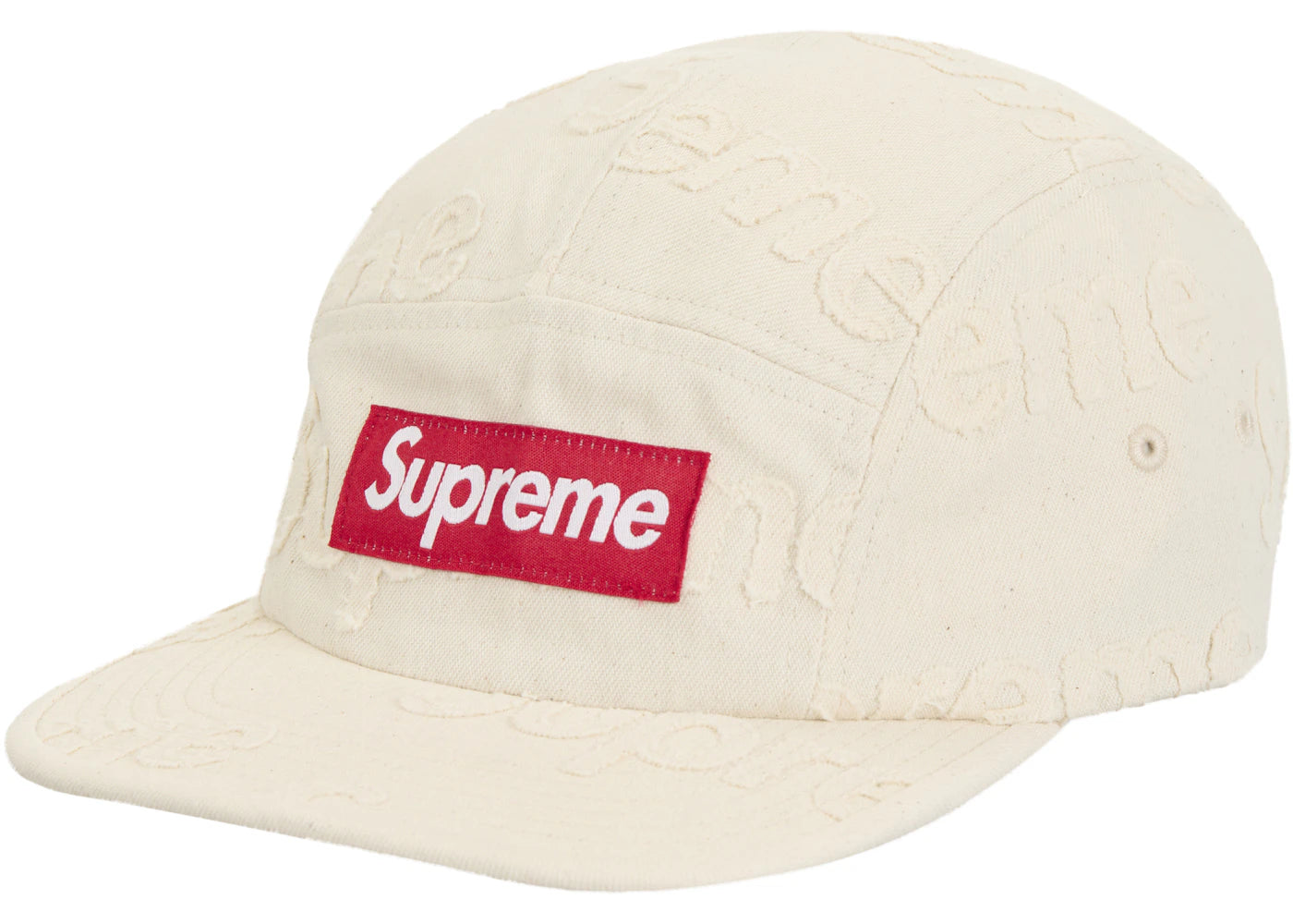 Supreme Lasered Denim Camp Cap White