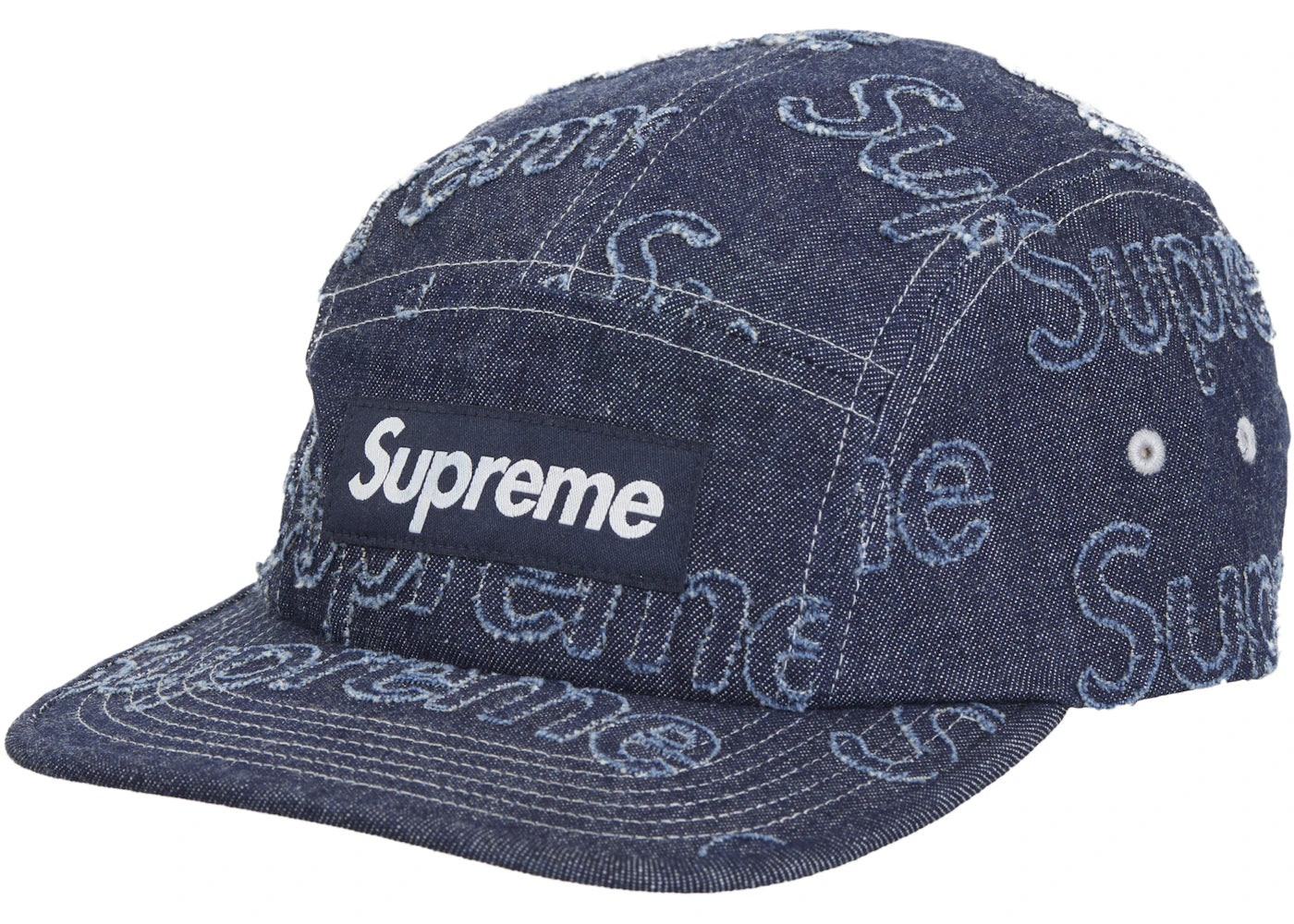 Supreme Lasered Denim Camp Cap Navy