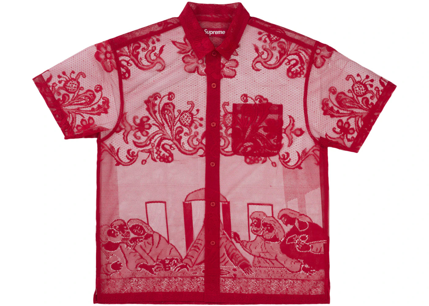 Supreme Last Supper Lace S/S Shirt Red
