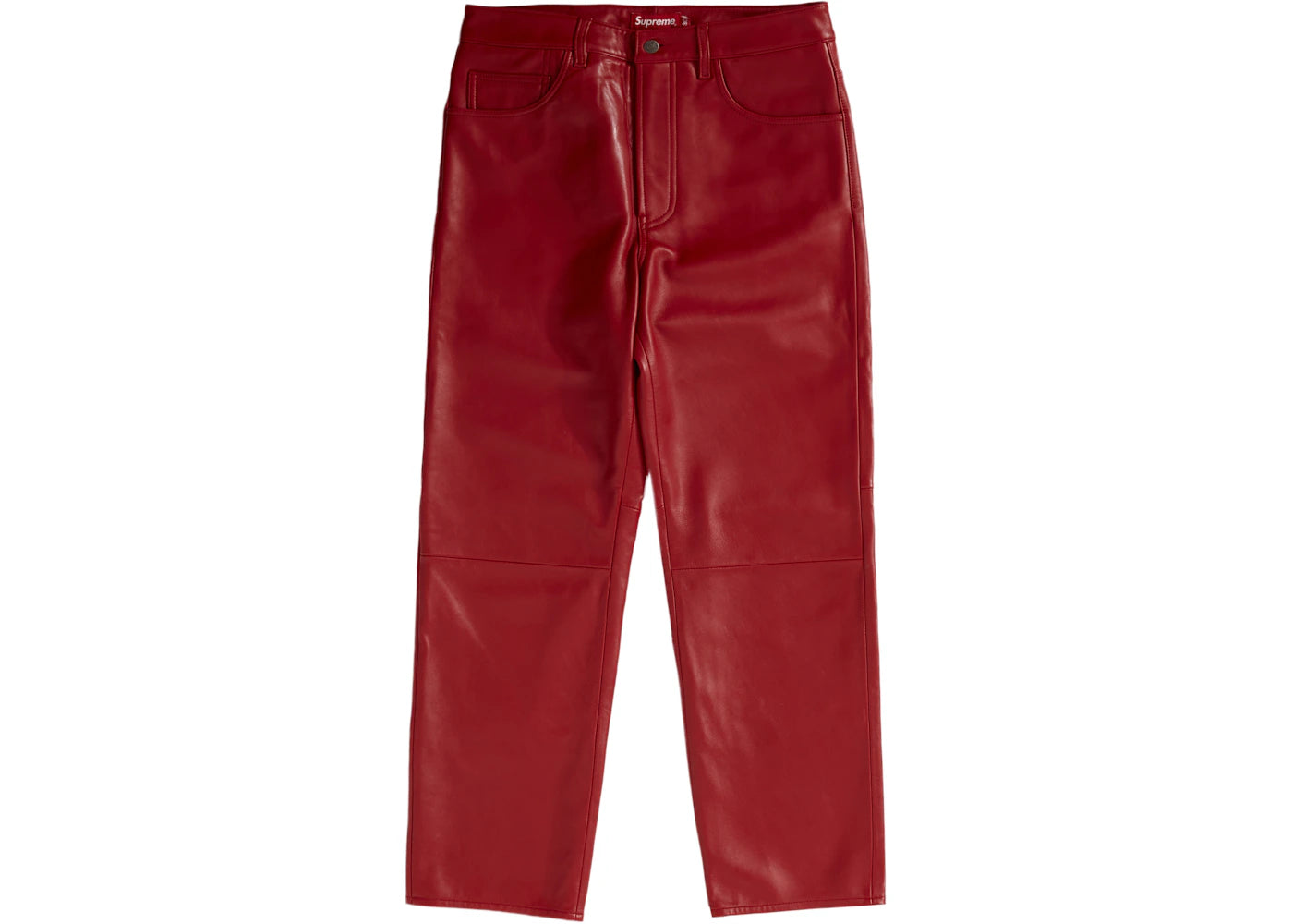 Supreme Leather 5-Pocket Jean (FW22) Red