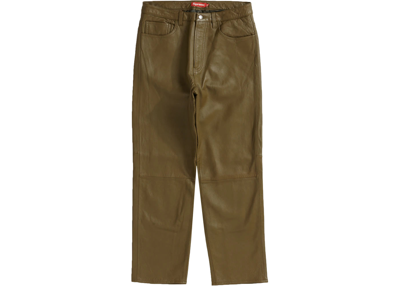 Supreme Leather 5-Pocket Jean Olive