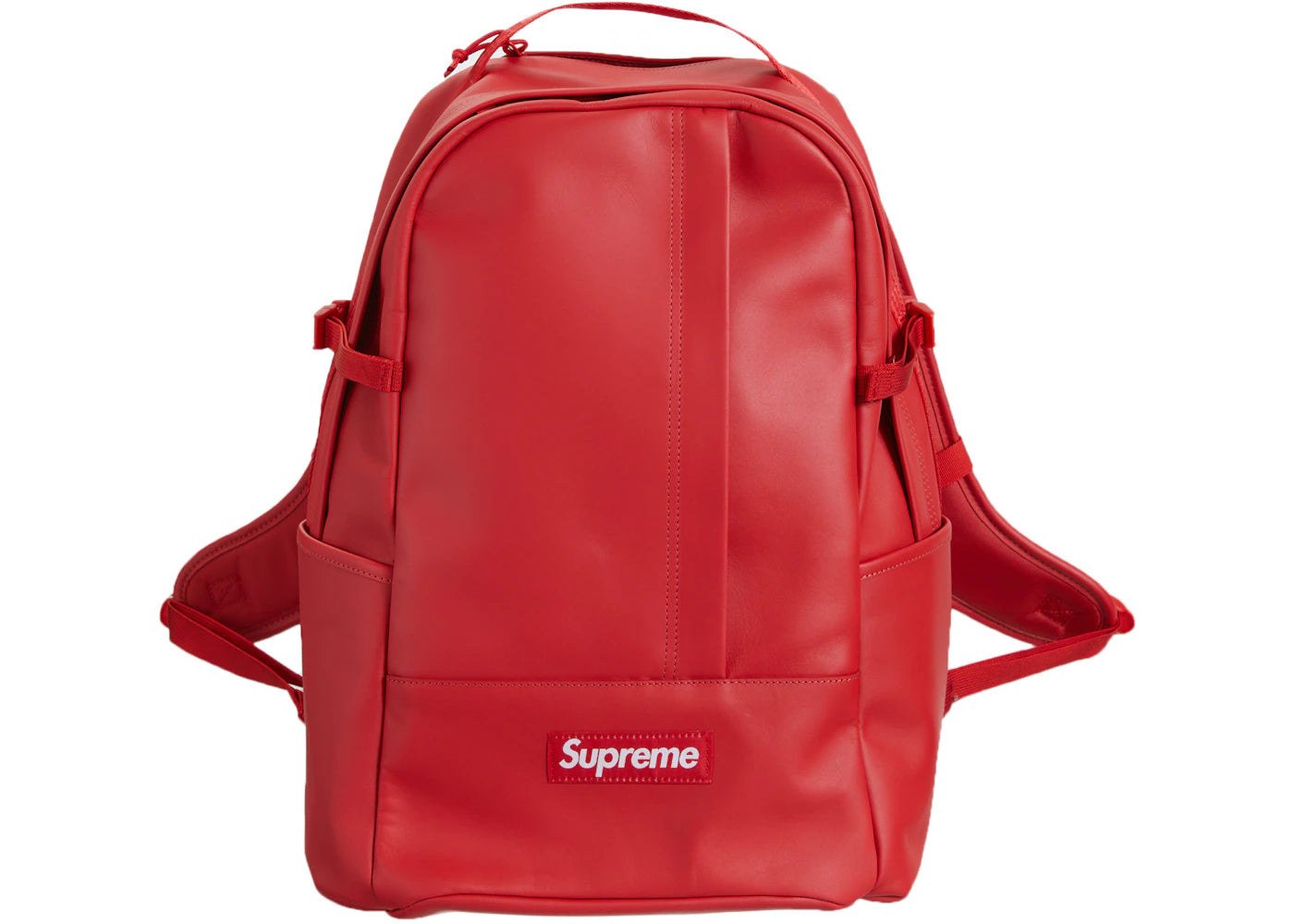Supreme Leather Backpack Red