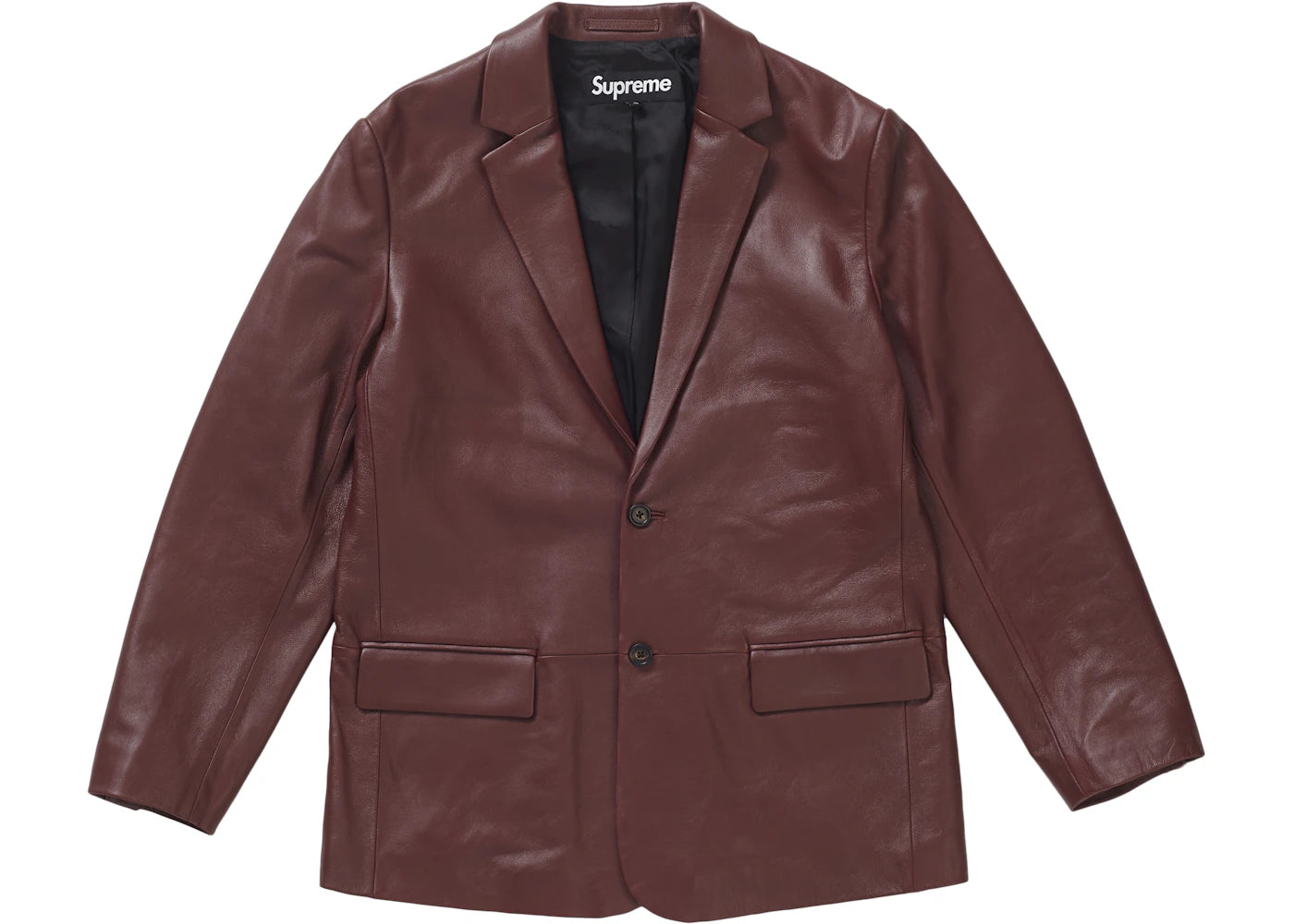 Supreme Leather Blazer Burgundy