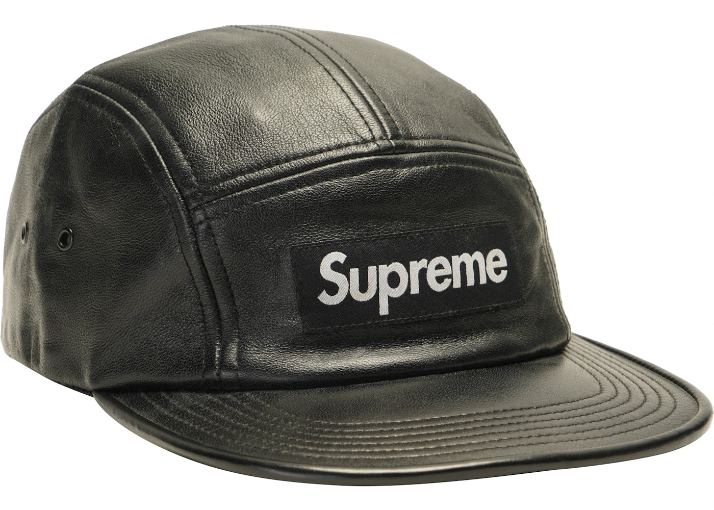 Supreme Leather Camp Cap Black