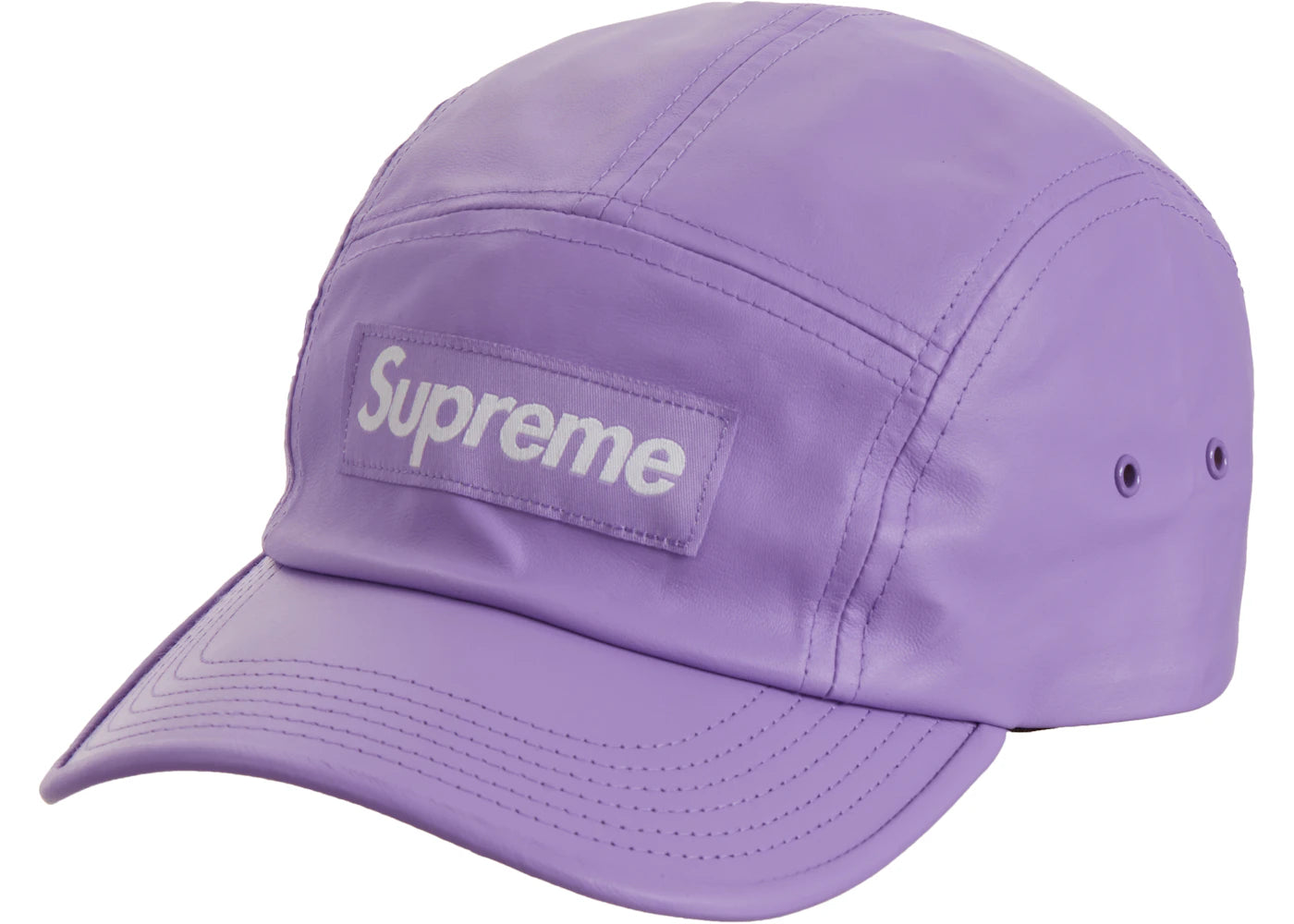 Supreme Leather Camp Cap Lavender