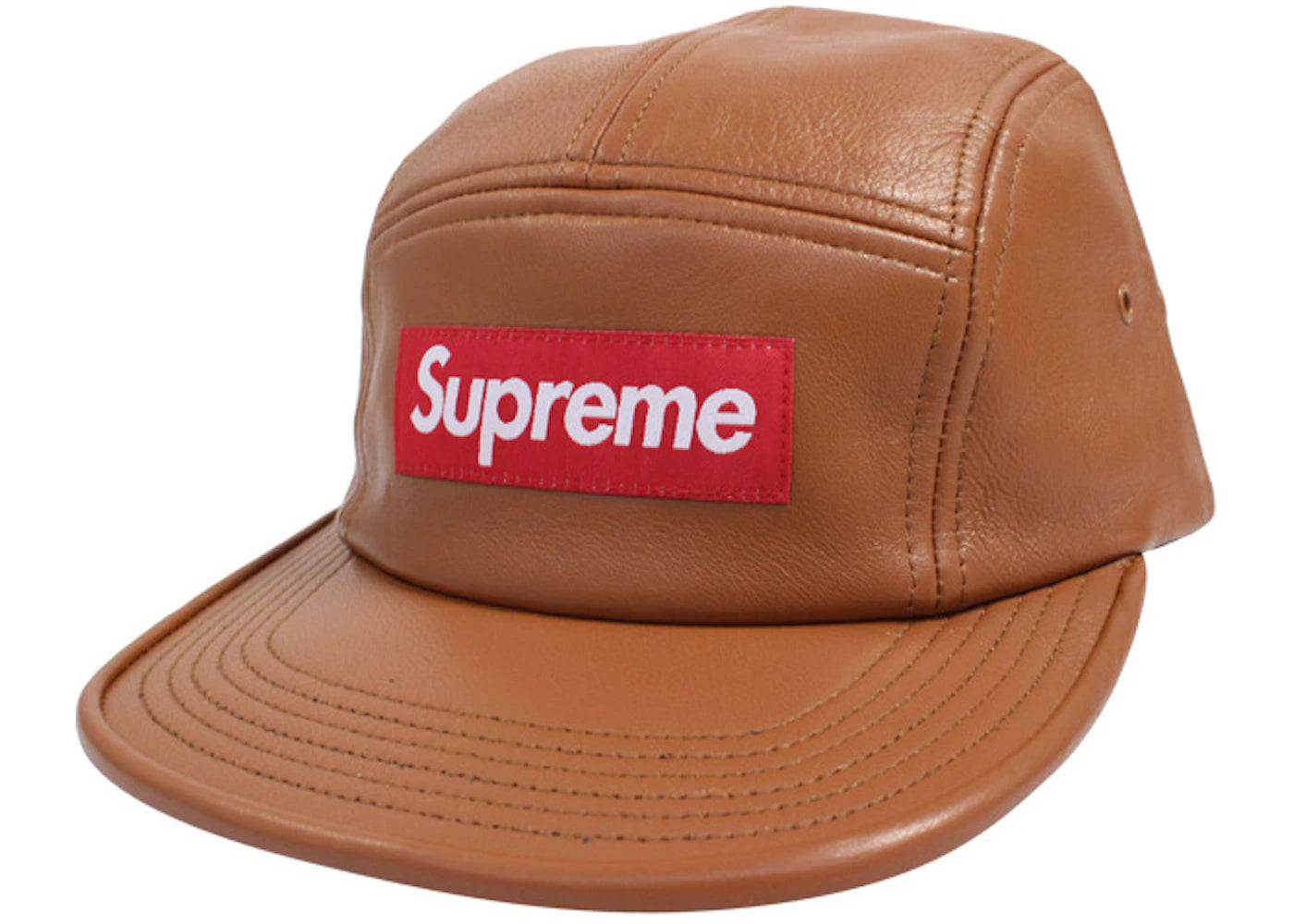 Supreme Leather Camp Cap Light Brown