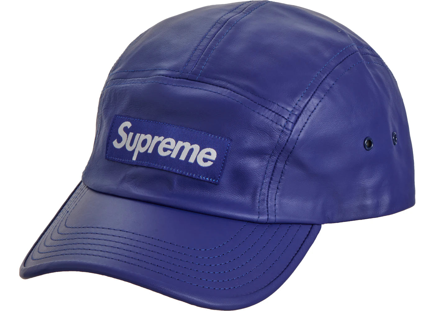 Supreme Leather Camp Cap (SS21) Royal