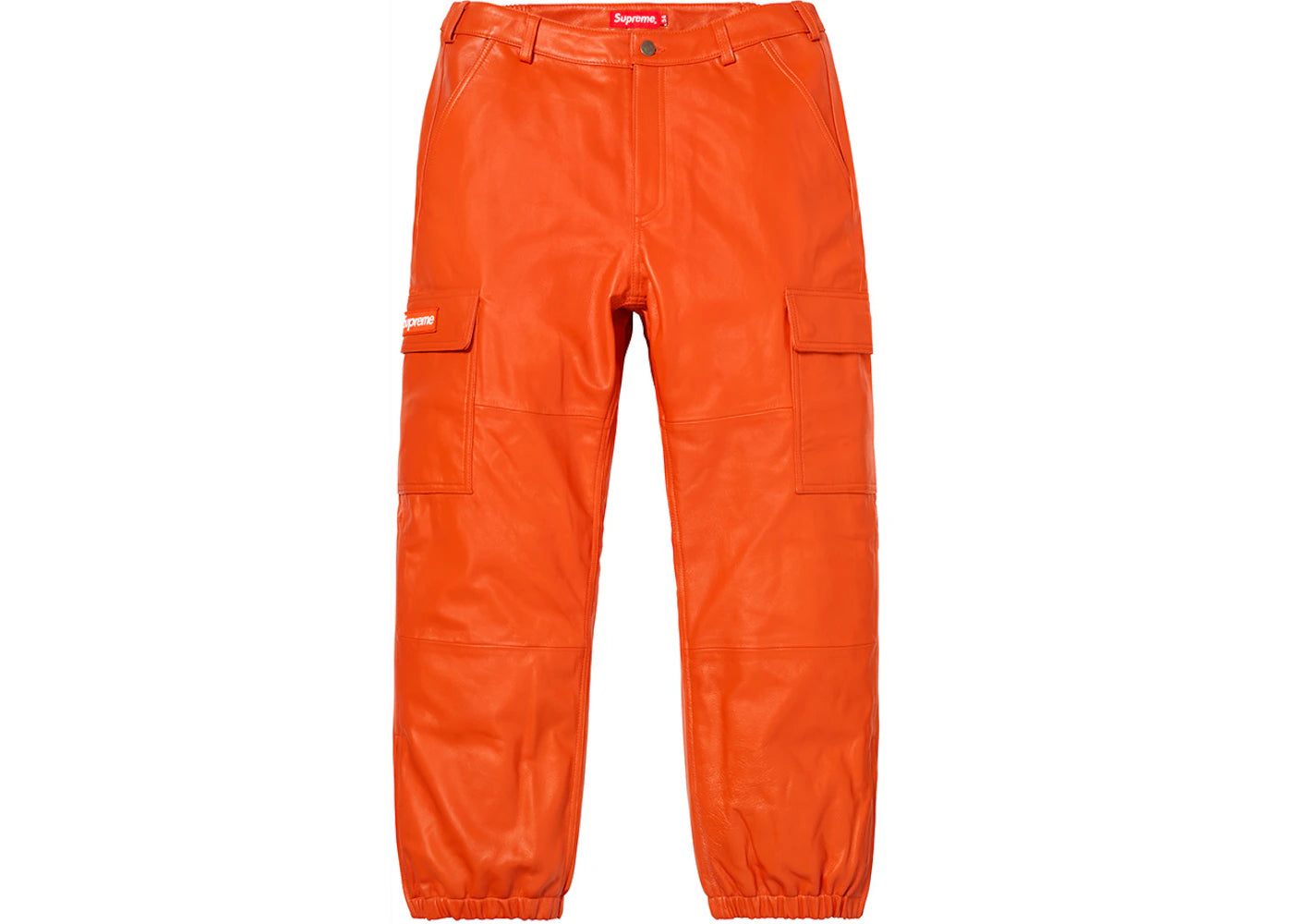 Supreme Leather Cargo Pants Orange