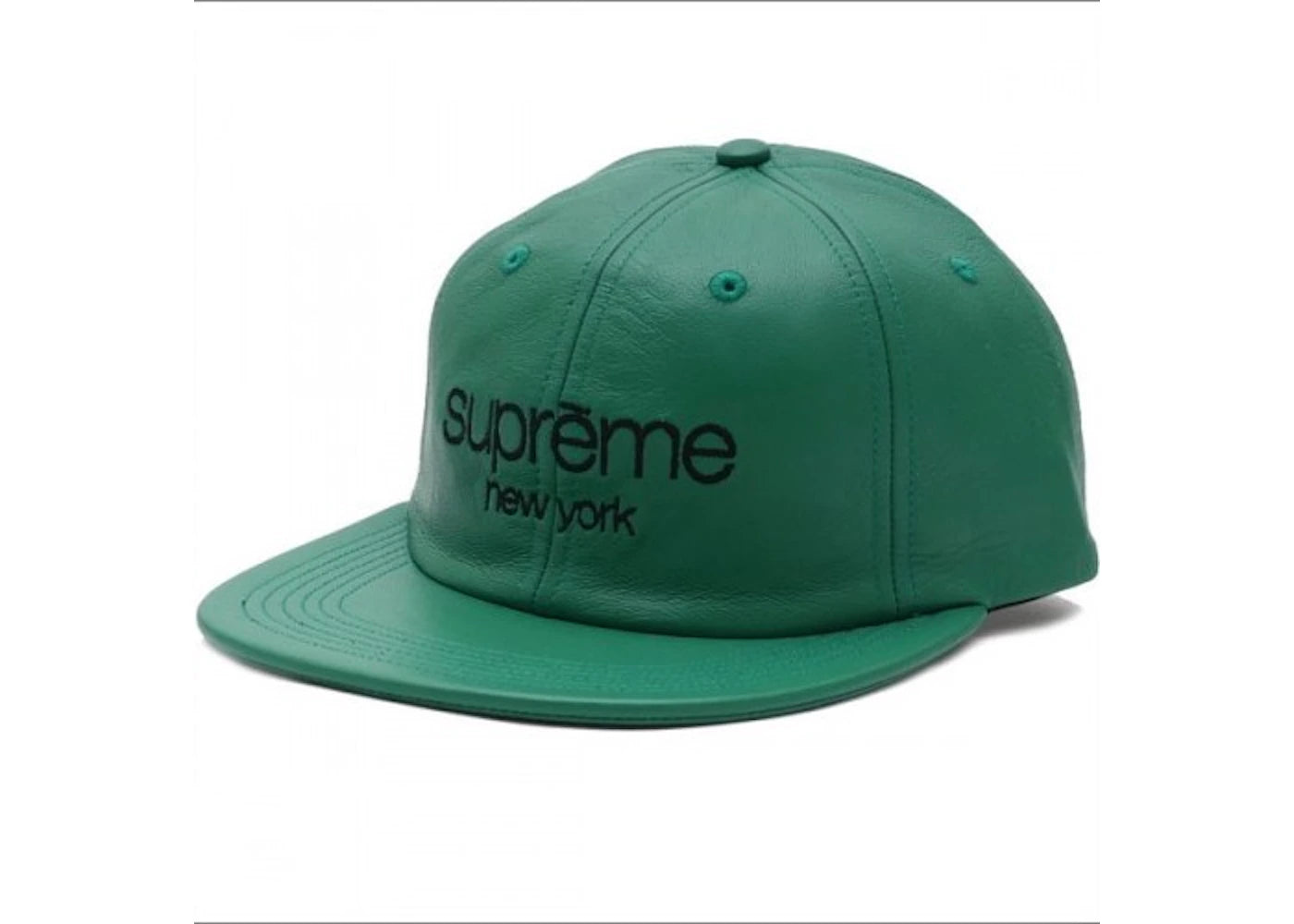 Supreme Leather Classic Logo 6 Panel Green