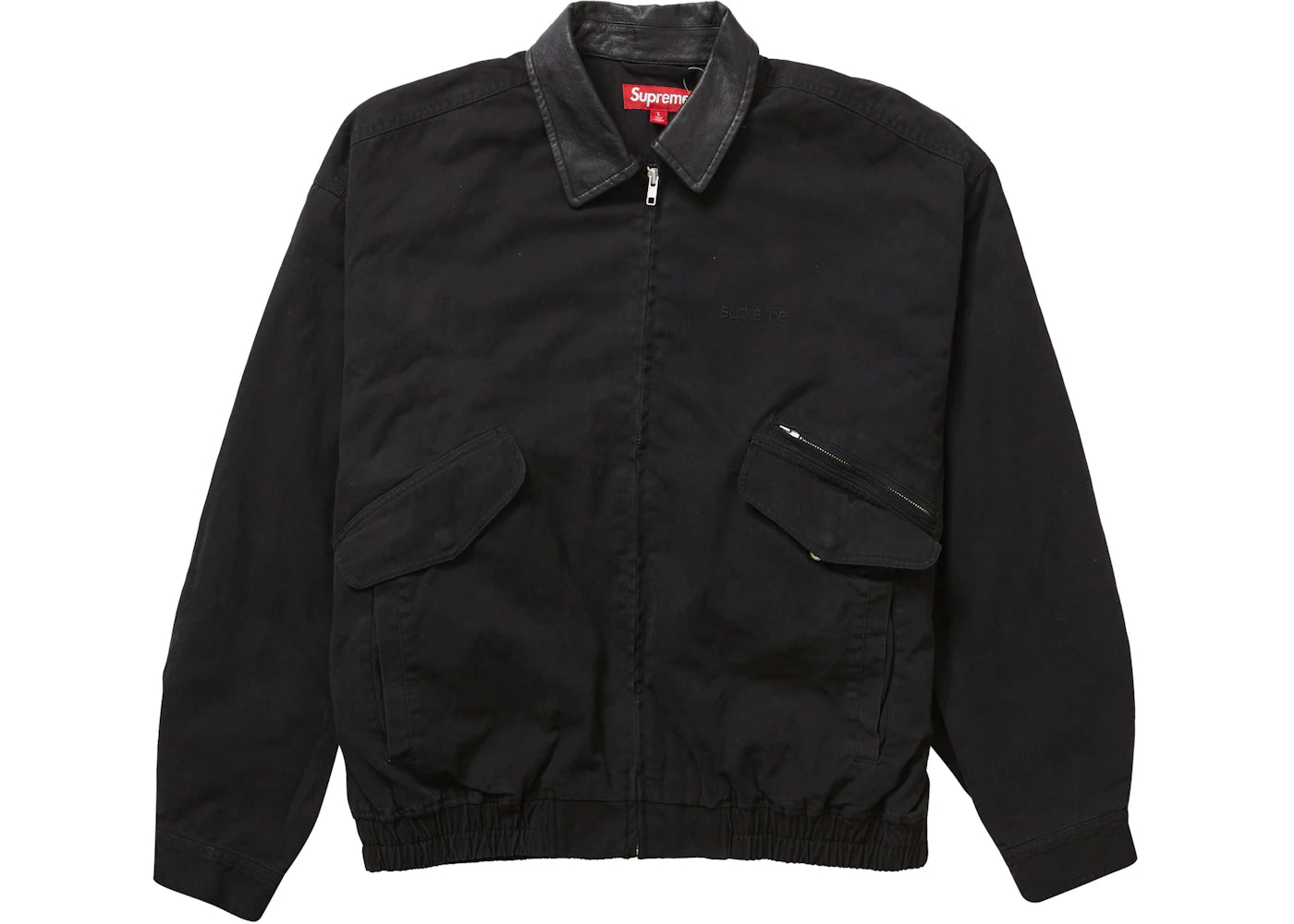 Supreme Leather Collar Utility Jacket Black