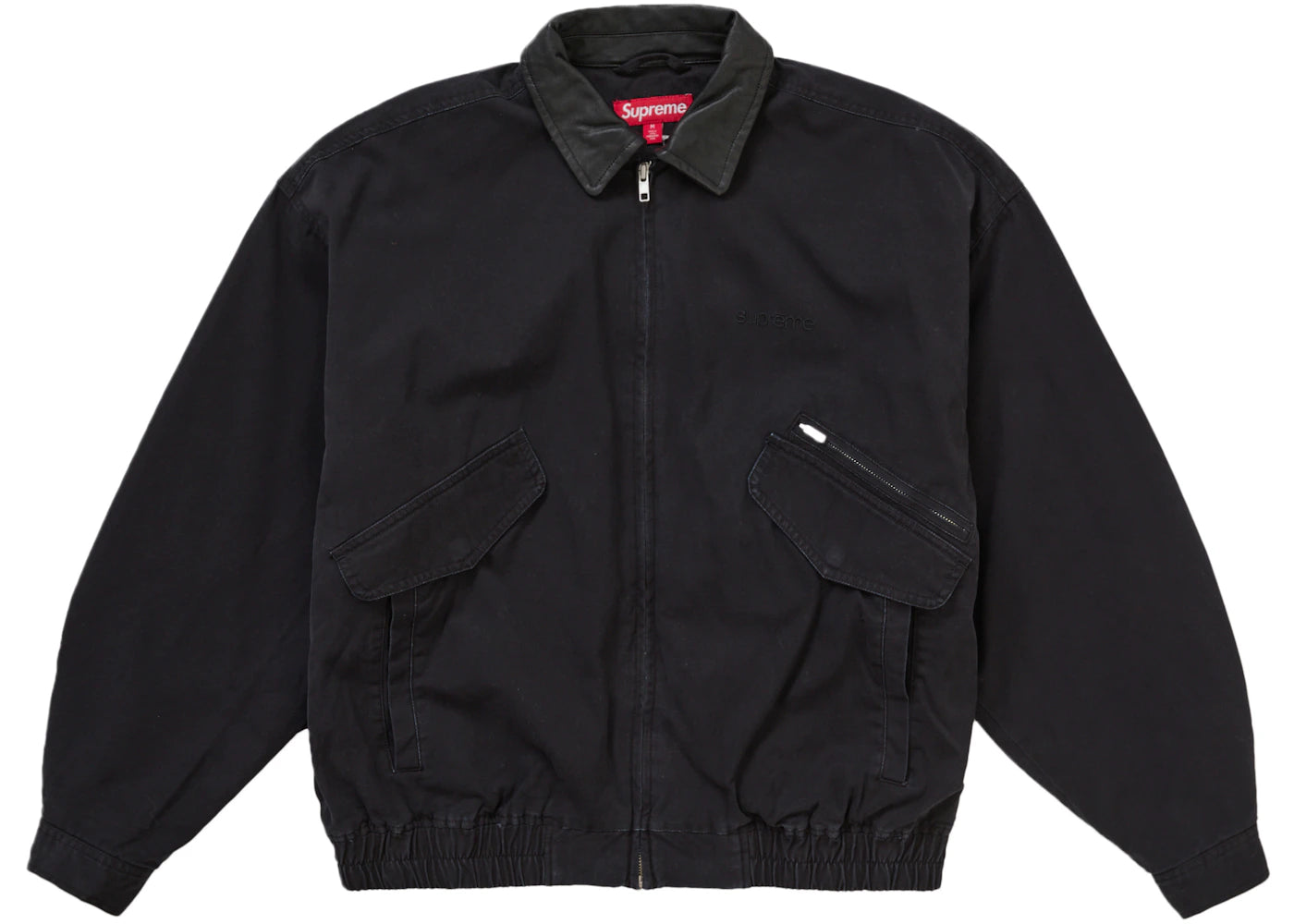 Supreme Leather Collar Utility Jacket (FW24) Black