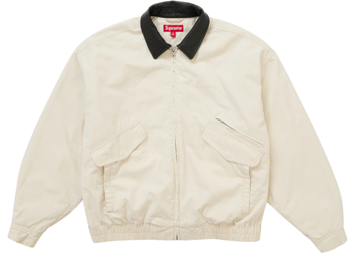 Supreme Leather Collar Utility Jacket (FW24) Stone