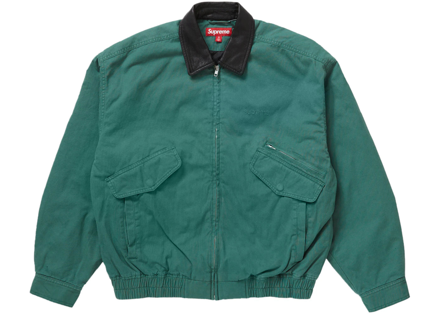 Supreme Leather Collar Utility Jacket Green