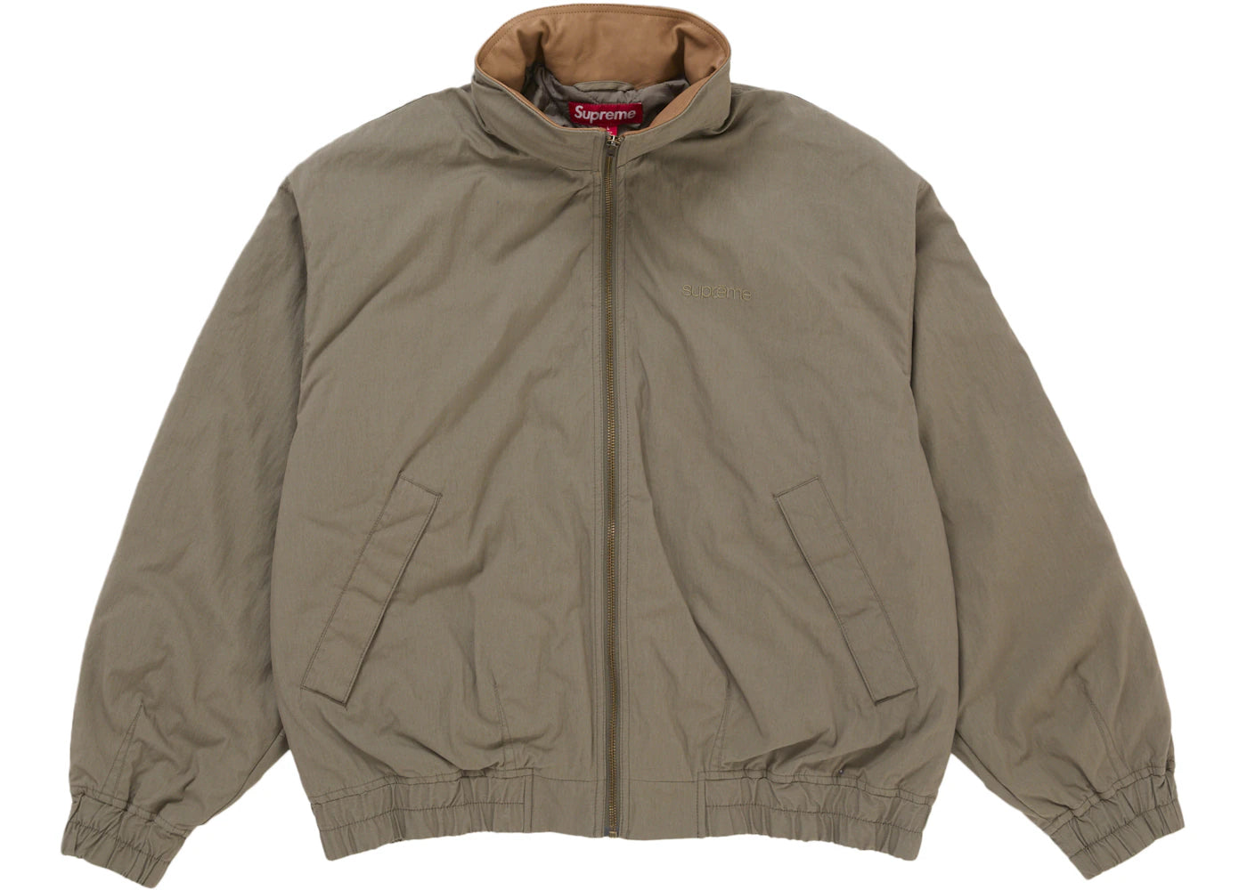 Supreme】Leather Collar Utility Jacket☆Olive☆25SS Supreme】Leather Collar Utility Jacket☆Olive☆25SS