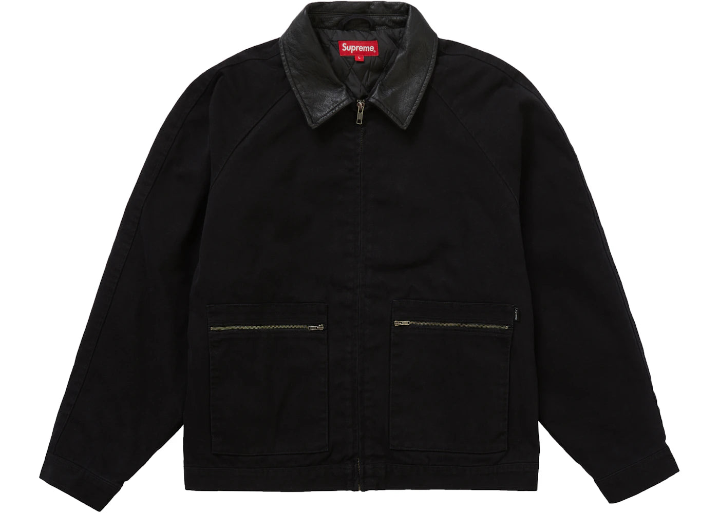 Supreme Leather Collar Work Jacket Black