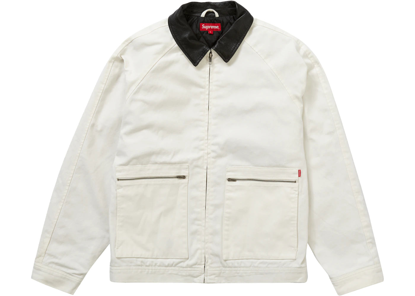 Supreme Leather Collar Work Jacket Natural