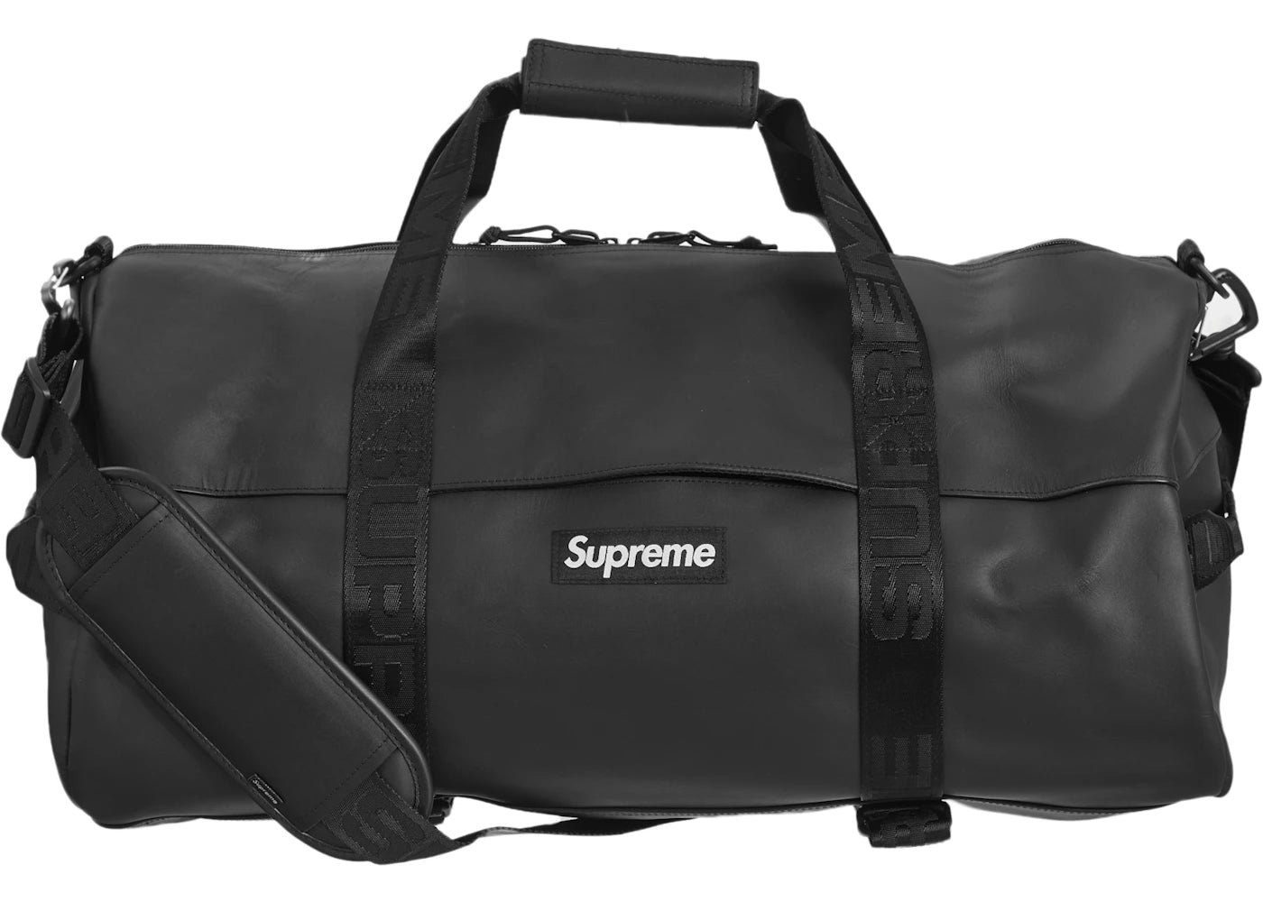 Supreme Leather Duffle Bag Black