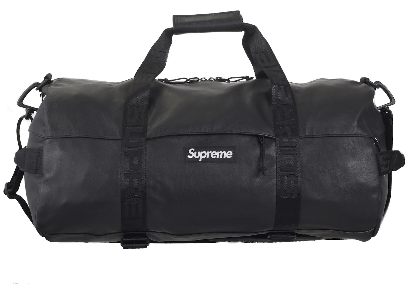 Supreme Leather Duffle Bag (FW24) Black