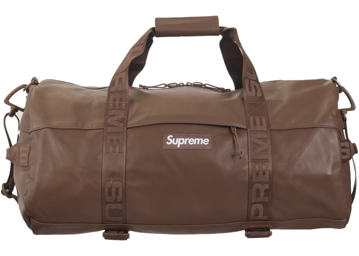 Supreme Leather Duffle Bag (FW24) Brown