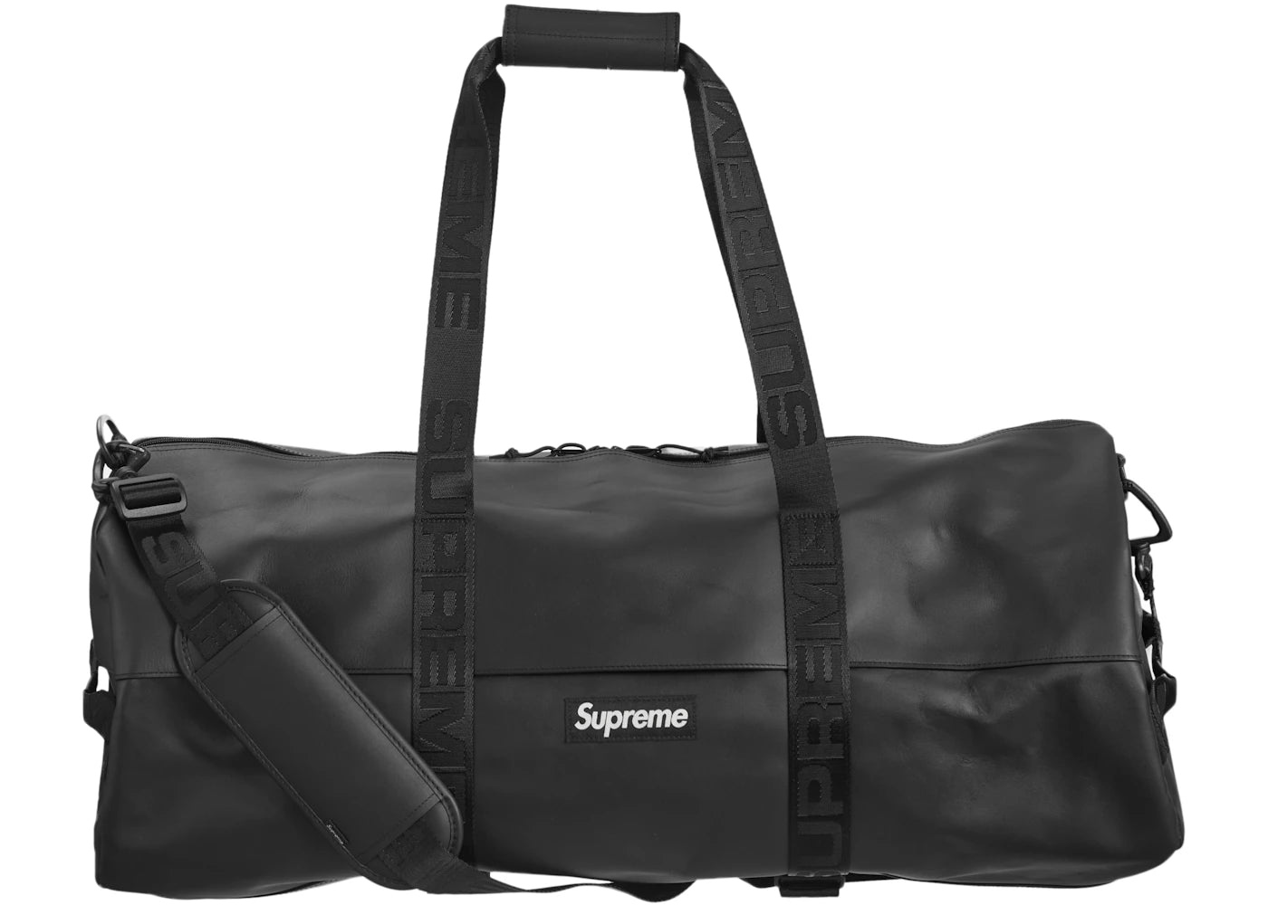 Supreme Leather Large Duffle Bag Black