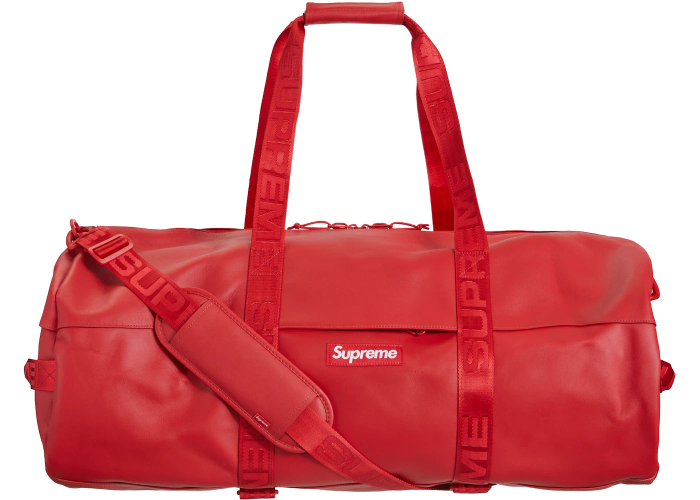 Supreme Leather Large Duffle Bag Red