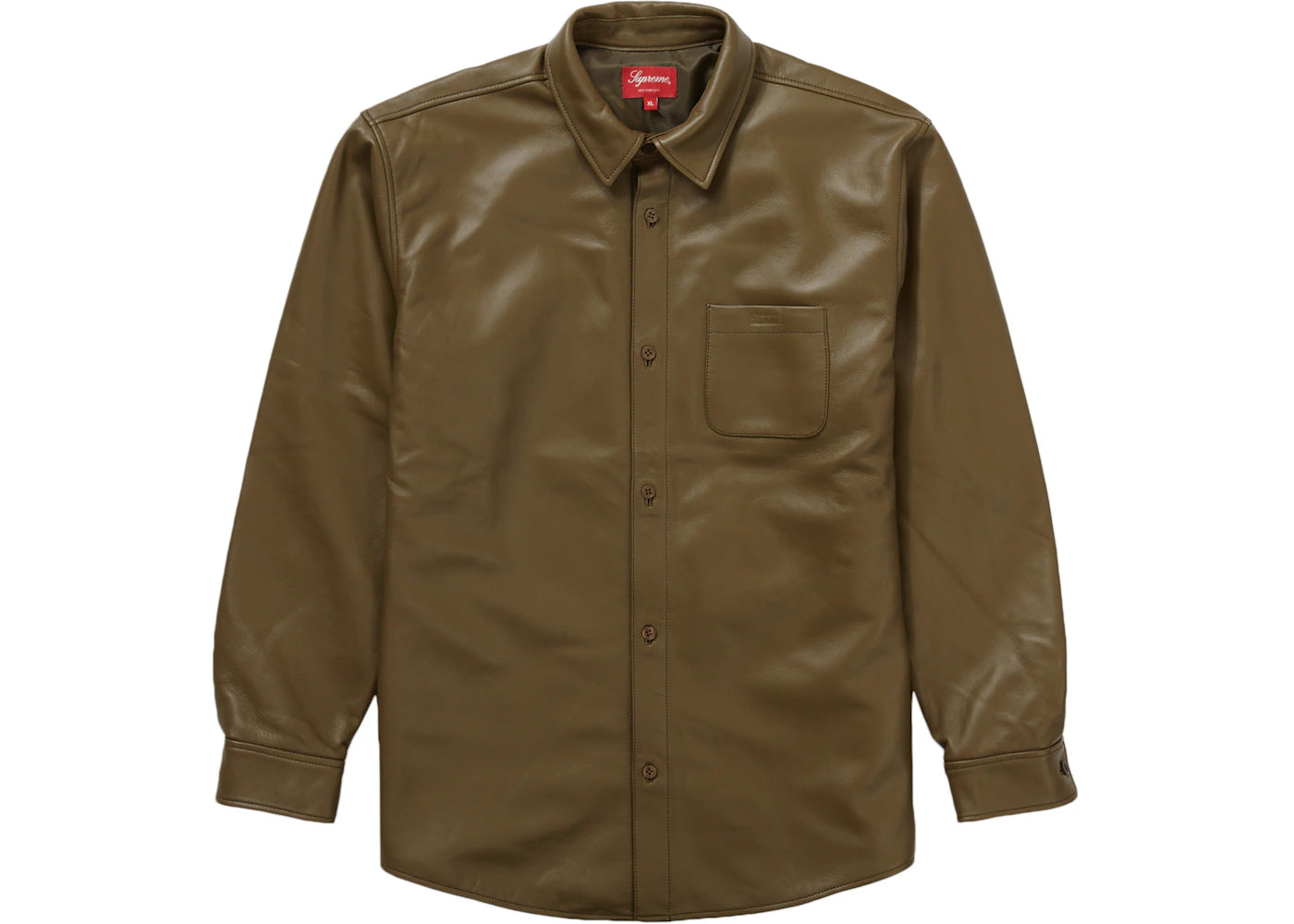Supreme Leather Shirt Olive