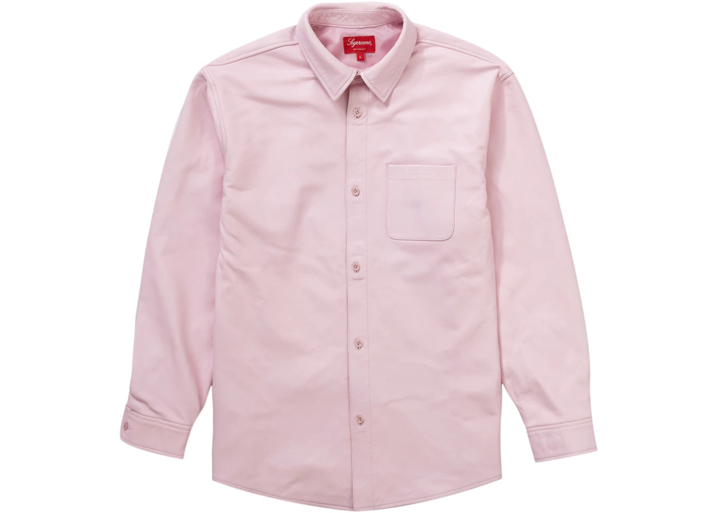 Supreme Leather Shirt Pink