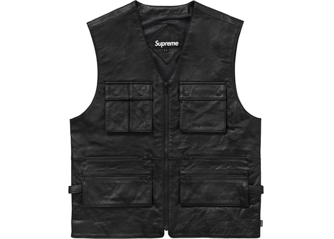 Supreme Leather Utility Vest Black
