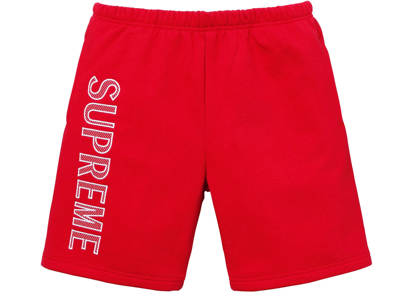 Supreme Leg Embroidery Sweatshort Red