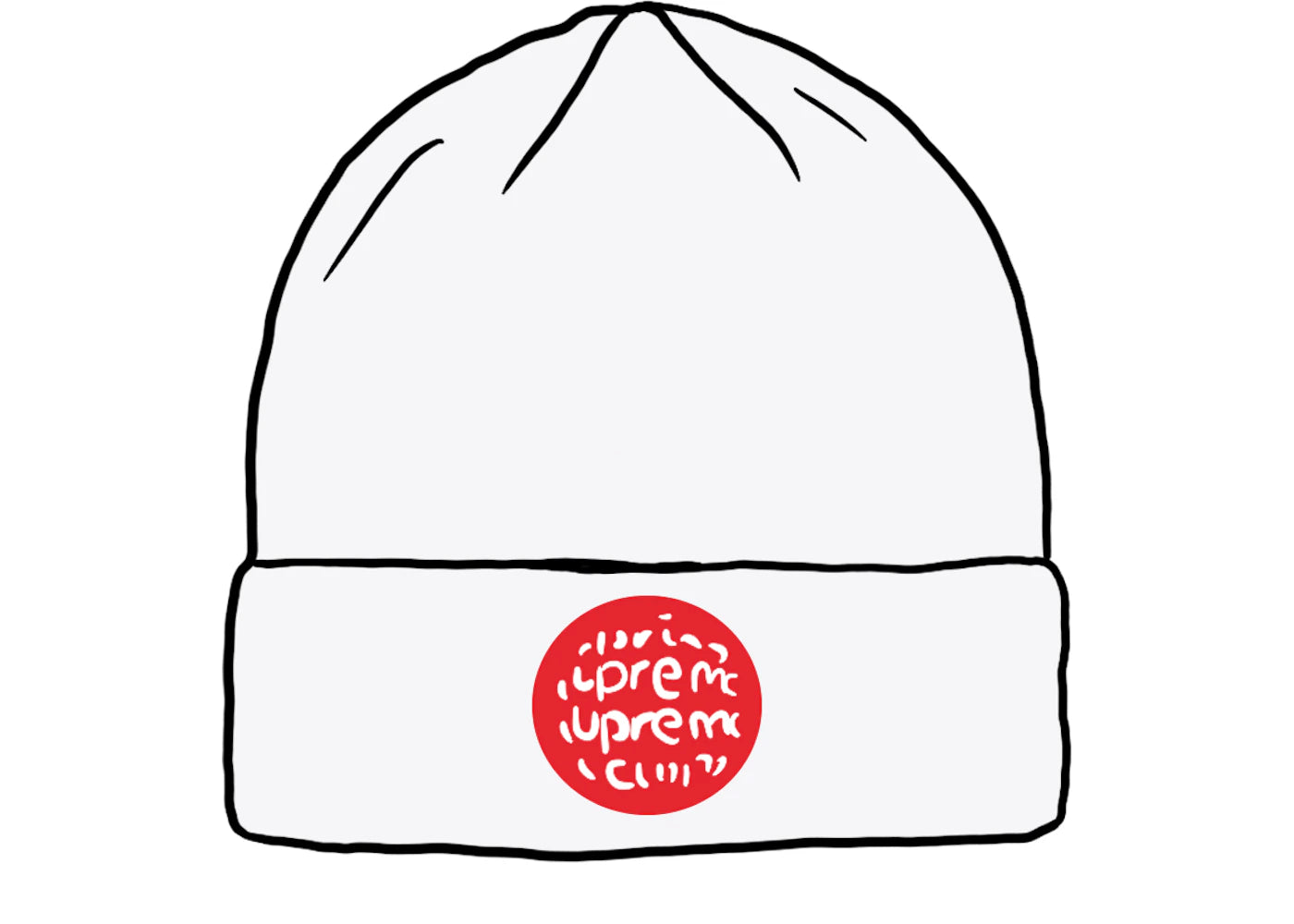 Supreme Lenticular Patch Beanie White