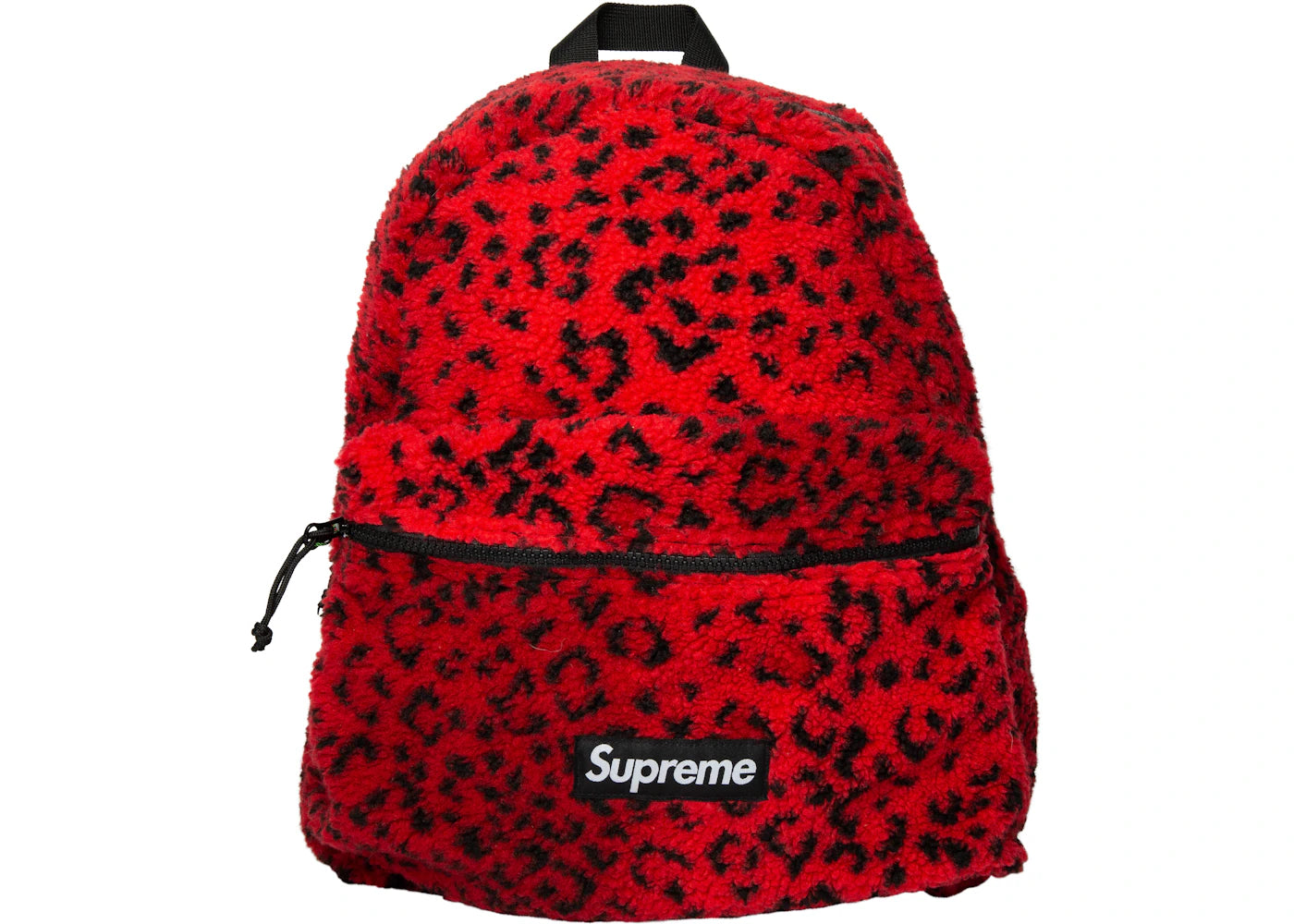 Supreme Leopard Fleece Backpack Red