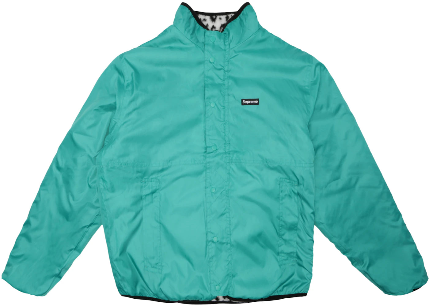 Supreme Leopard Fleece Reversible Jacket Teal