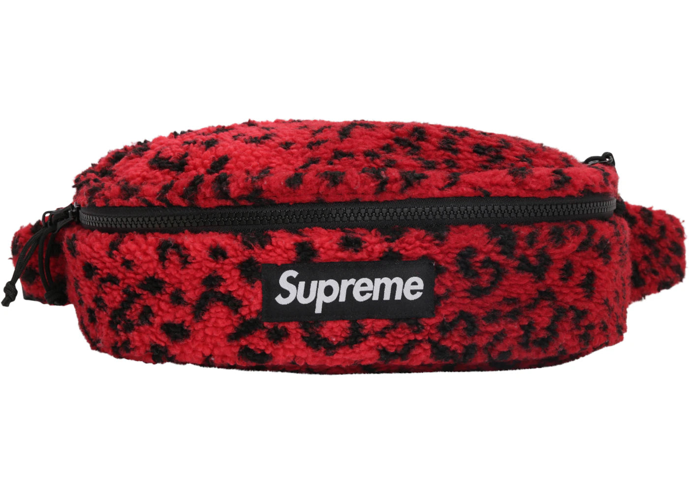 Supreme Leopard Fleece Waist Bag Red