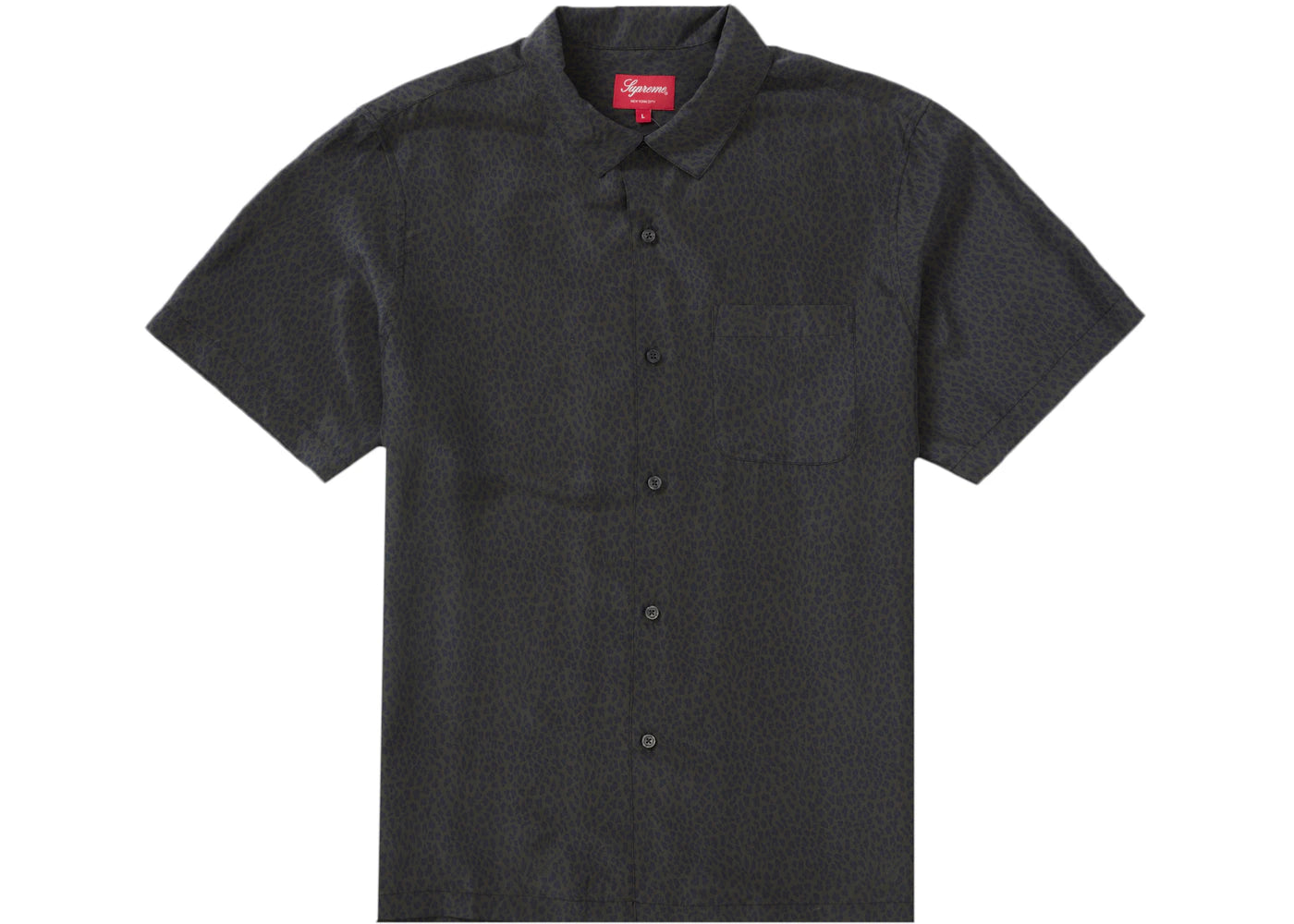 Supreme Leopard Silk S/S Shirt Charcoal