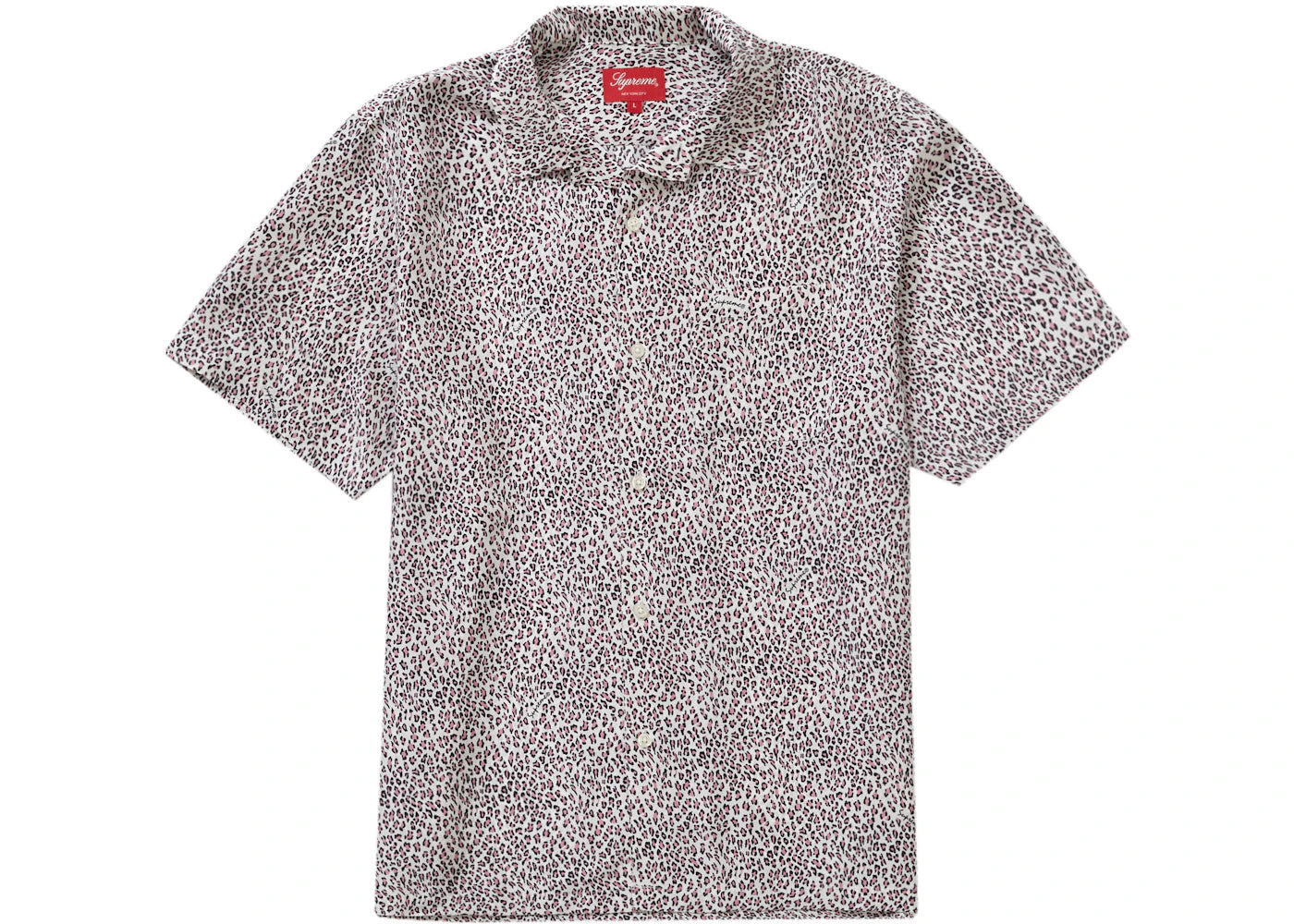 Supreme Leopard Silk S/S Shirt Pink