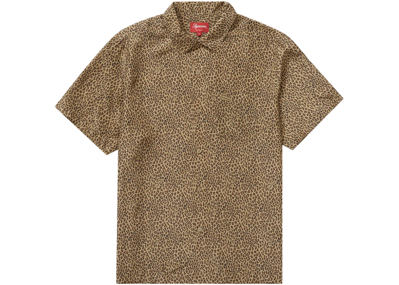 Supreme Leopard Silk S/S Shirt Tan